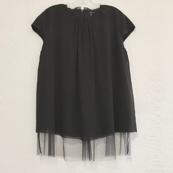 COS Tops - COS Tunic Top Black Layered Tulle Trim 10